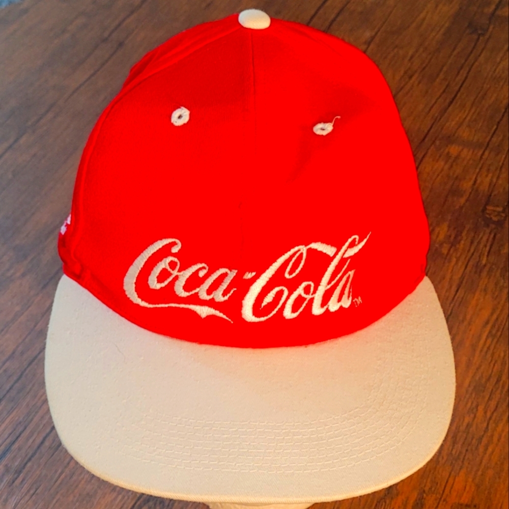 RARE VINTAGE 1993 Coca Cola ALWAYS Logo Cap Hat White Red Strap Alberta Canada